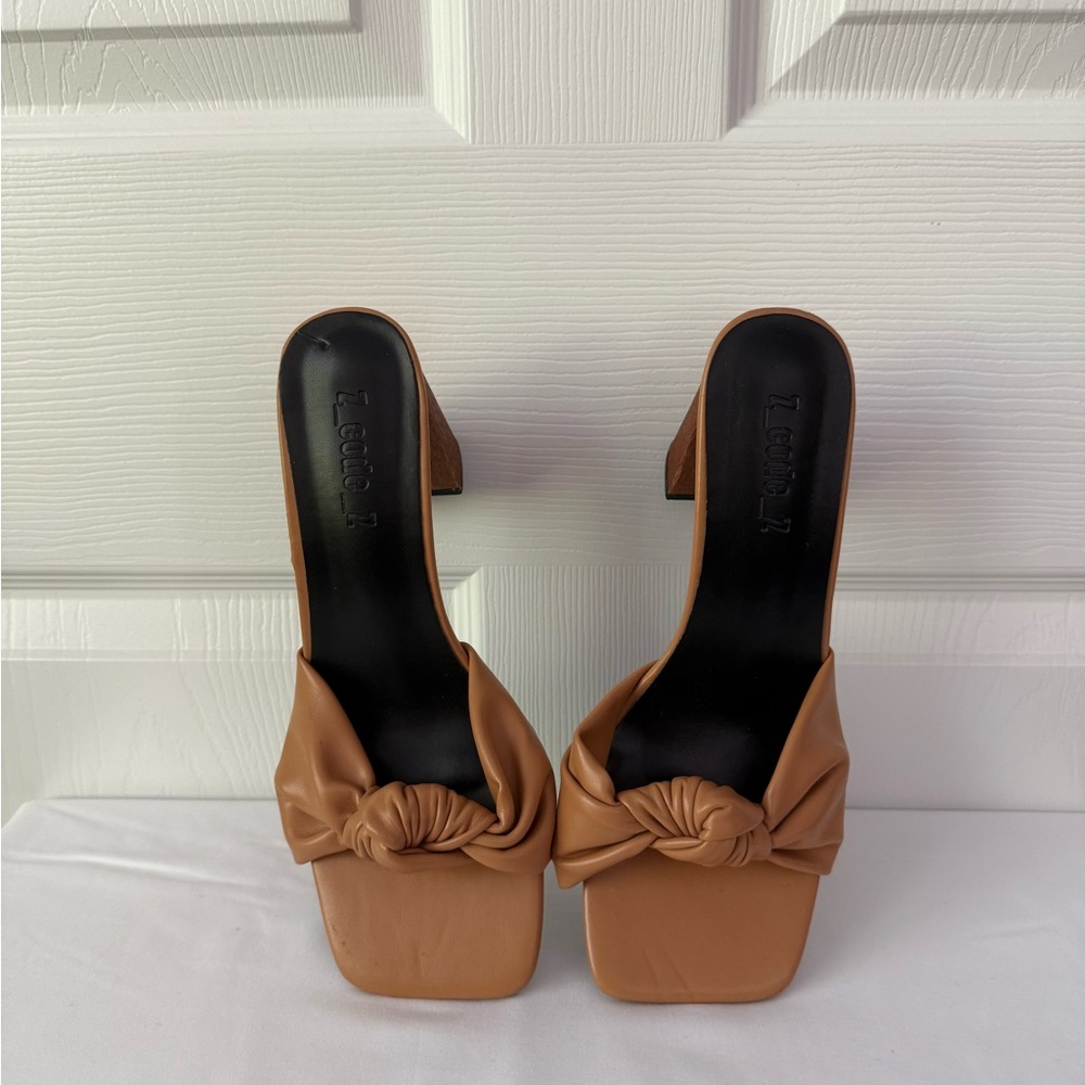 Elegant Tan Knot Mules by ASOS